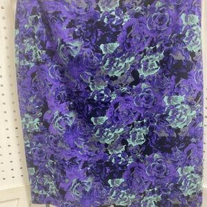 Talbots Black and Purple Floral Skirt